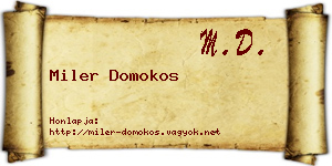 Miler Domokos névjegykártya
